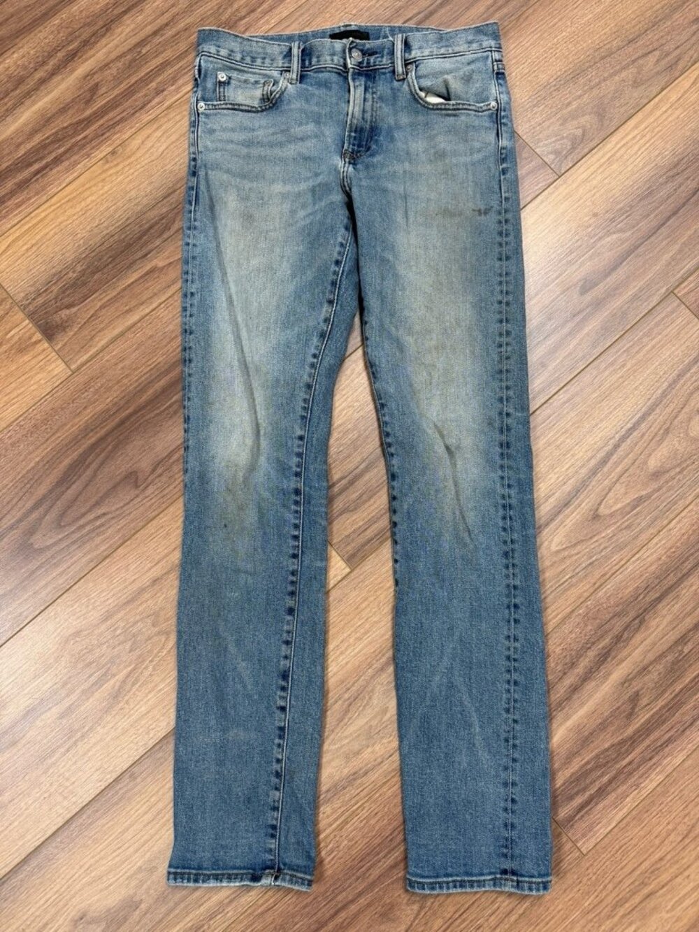 Uniqlo Jeans Men Size 30x34 Blue Slim Straight Leg Redline Selvedge Cotton Denim